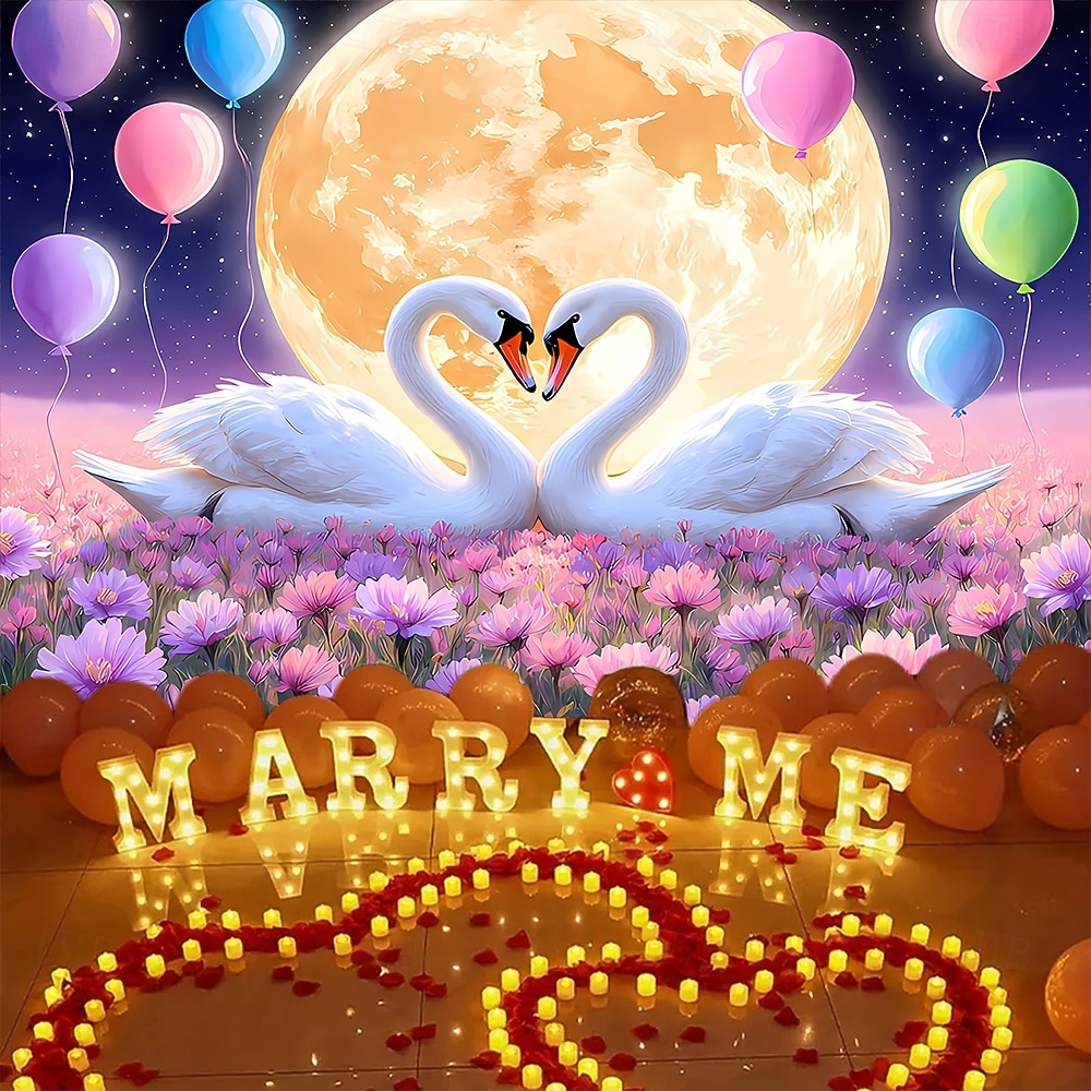 Saint Valentin tapisserie Bannières Couverture Amour Cygne Mignon Romantique 3D Soirée Salon Arrière-plans de prise de vue Décoration pour demande en mariage Décoration d'intérieur de 2026 ? $20.99 –P3