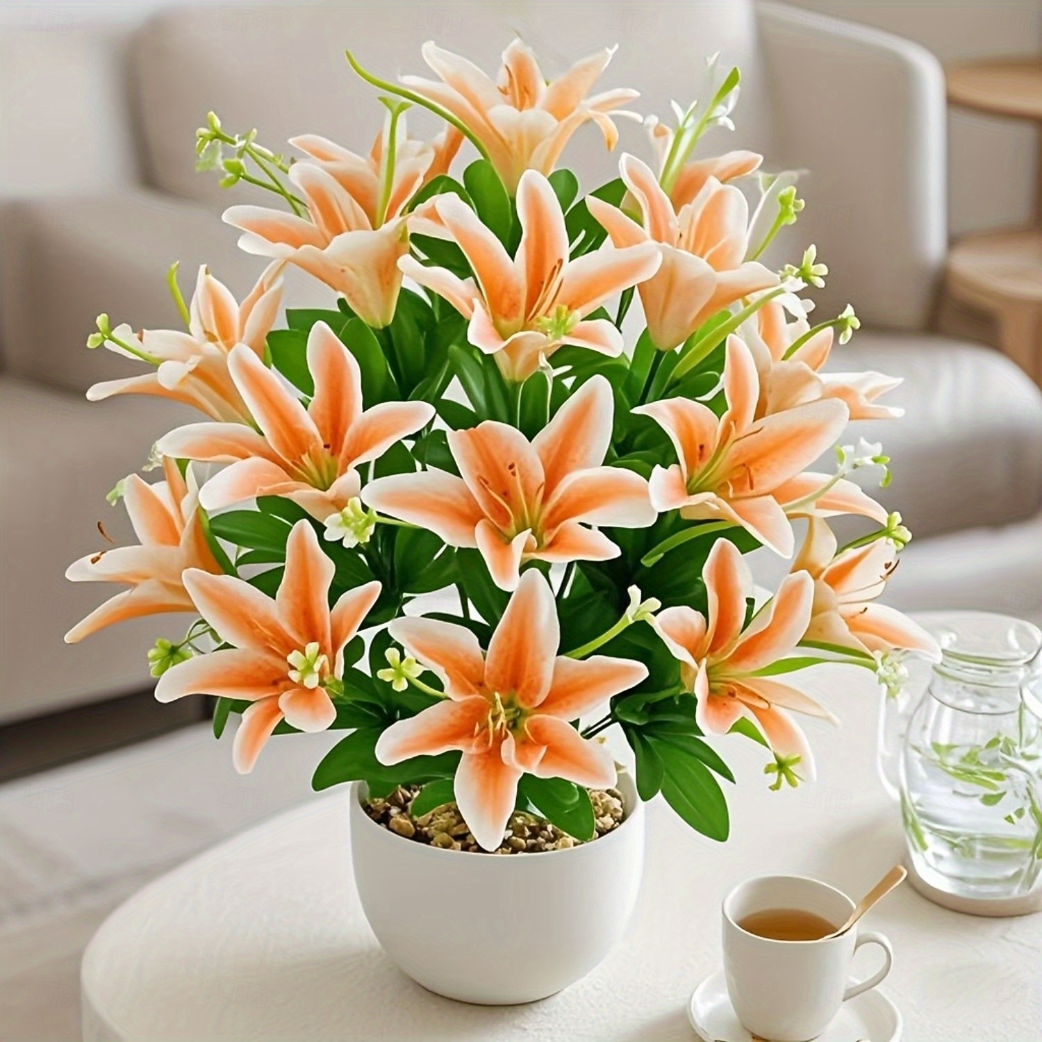 18 Head Artificial Lily Flowers - Elegant Faux Blooms, Perfect for Weddings, Parties, Christmas, Thanksgiving Decorations, Living Room, Bedroom, Dining Table Styling, and Instagram-Inspired Home Decor 2026 - $11.99 –P8
