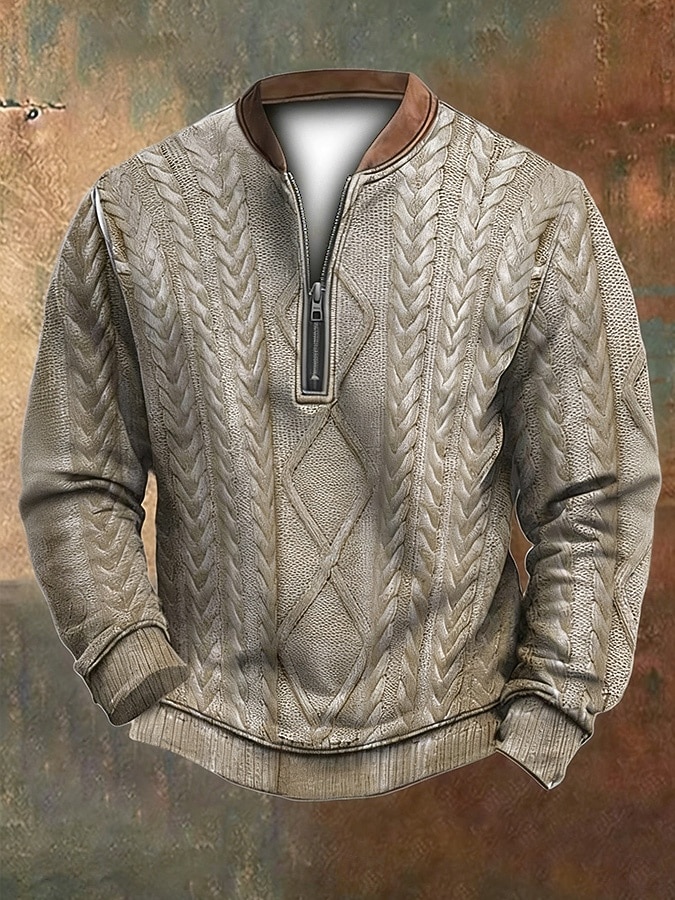 Per uomo Maglia Felpa con zip corta Nero Marrone Grigio Mezza zip Blocco di colori A coste Testurizzato Trama a maglia Quotidiano Sport & Outdoor Ferie Poliestere Streetwear Casual Primavera & Autunno del 2026 a $24.99 –P3