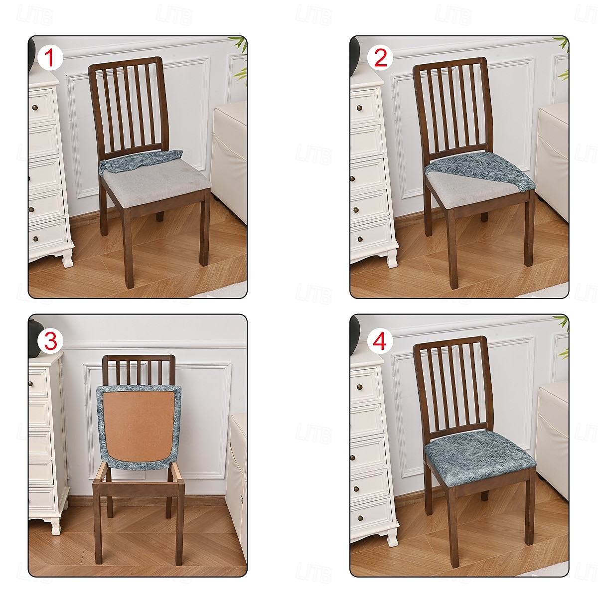 Elastische, wasserdichte Stuhlhussen (1/4/6er-Pack), staubdicht und kratzfest, universeller Stuhlschutz, strapazierfähiger und stilvoller Sitzbezug für Esszimmerstühle und Hocker. 2026 - $8.49 –P4