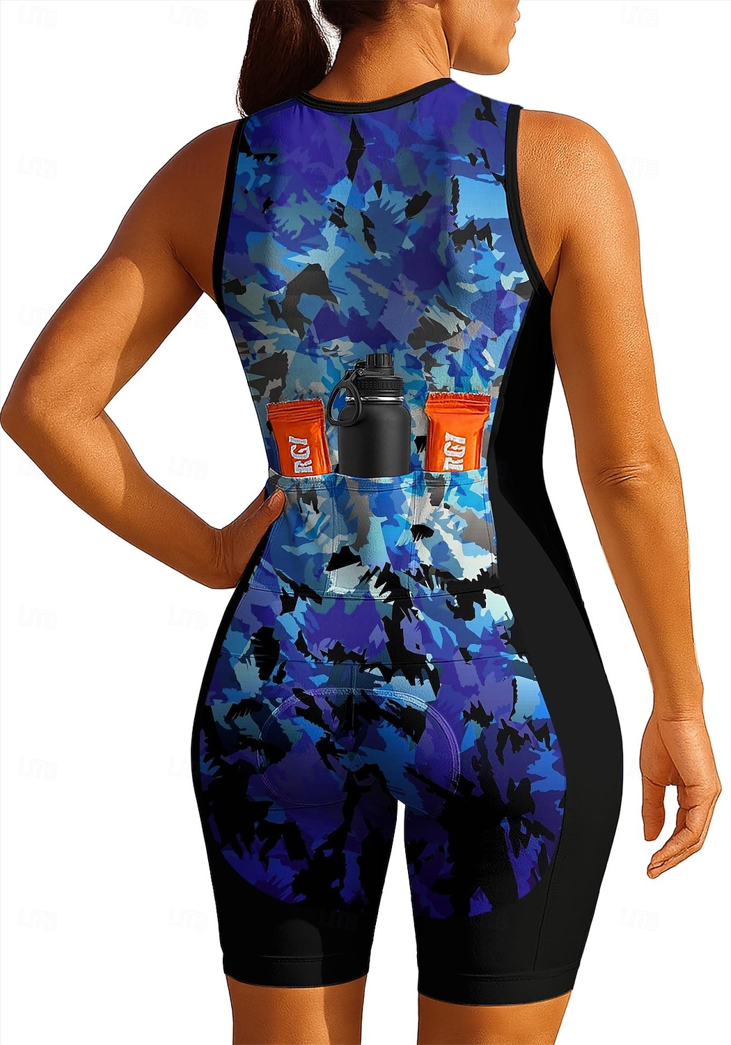 Damskie Koszulka rowerowa Kombinezon Koszulka zjazdowa Bez rękawów Lato Wiosna Jesień Niebieski Żółty Granatowy Geometryczny Gradient Rower Filtr przeciwsłoneczny Odporny na UV Wkładka 3D Kolarstwo 2026 - $44.99 –P2