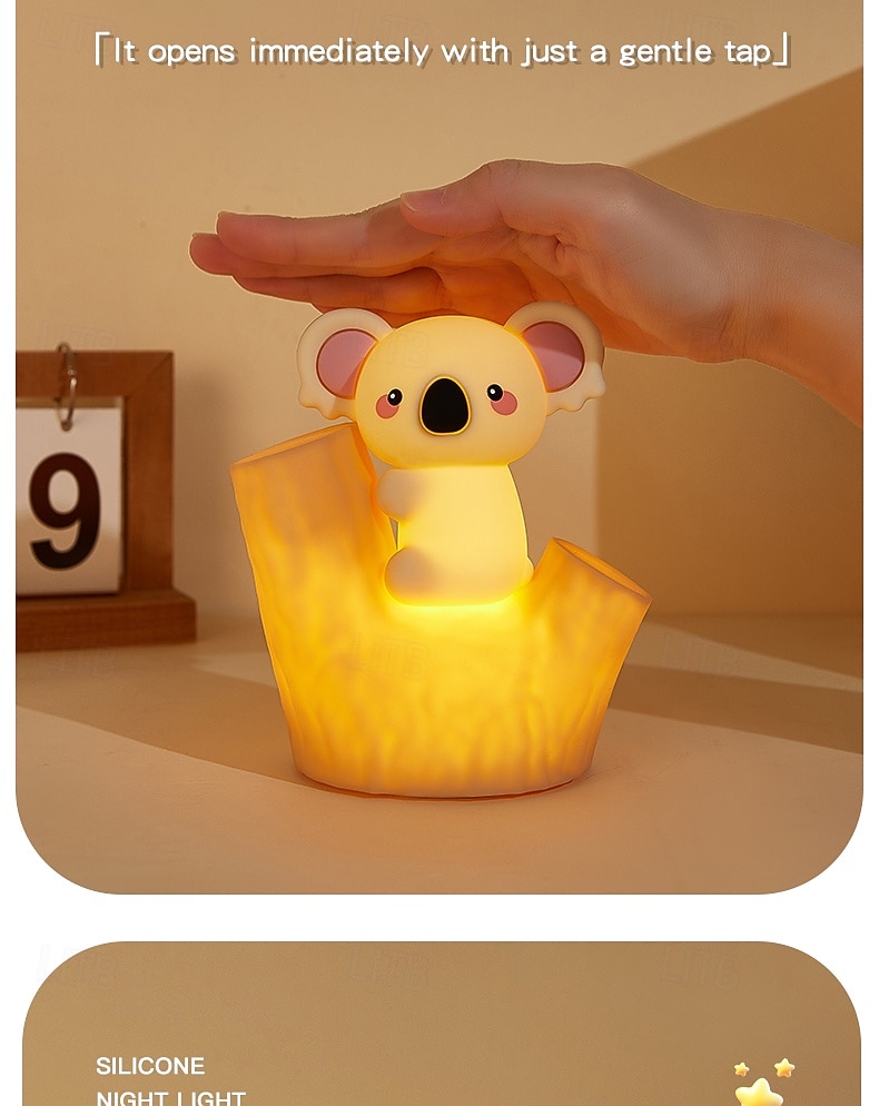 7-Color Gradient Koala Soft Silicone Patting Light Usb Charging Nightlight Timer Christmas New Year Festival Birthday Gift Bedroom Atmosphere Light 2026 - $23.99 –P4