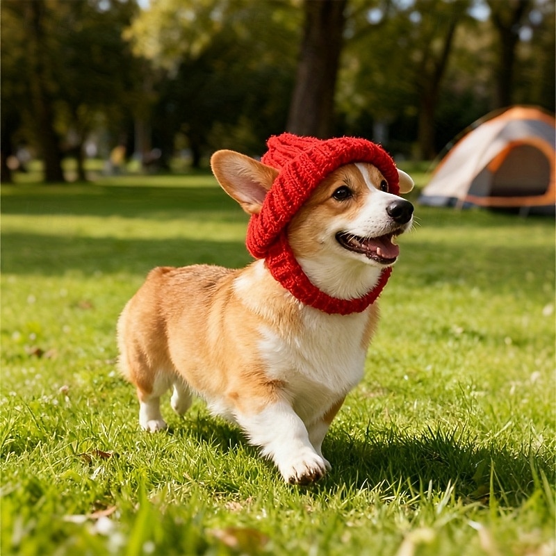 berretto caldo in maglia per animali domestici, berretto antivento per Halloween, copricapo accogliente per cani per il freddo, cappello per cuccioli elegante e comodo del 2026 a $12.49 –P5