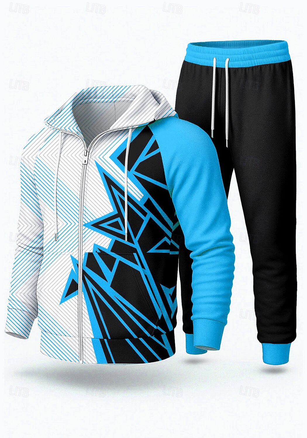 Men's Hoodie Tracksuit 2 Piece Tracksuit Drawstring Zip Up Geometric Clothing Suit Fall Winter Yellow Red Vocation Outdoor Travel Lightweight Fashion Long Sleeve Sport Activewear Stretchy Regular Fit 2026 - $47.99 –P5