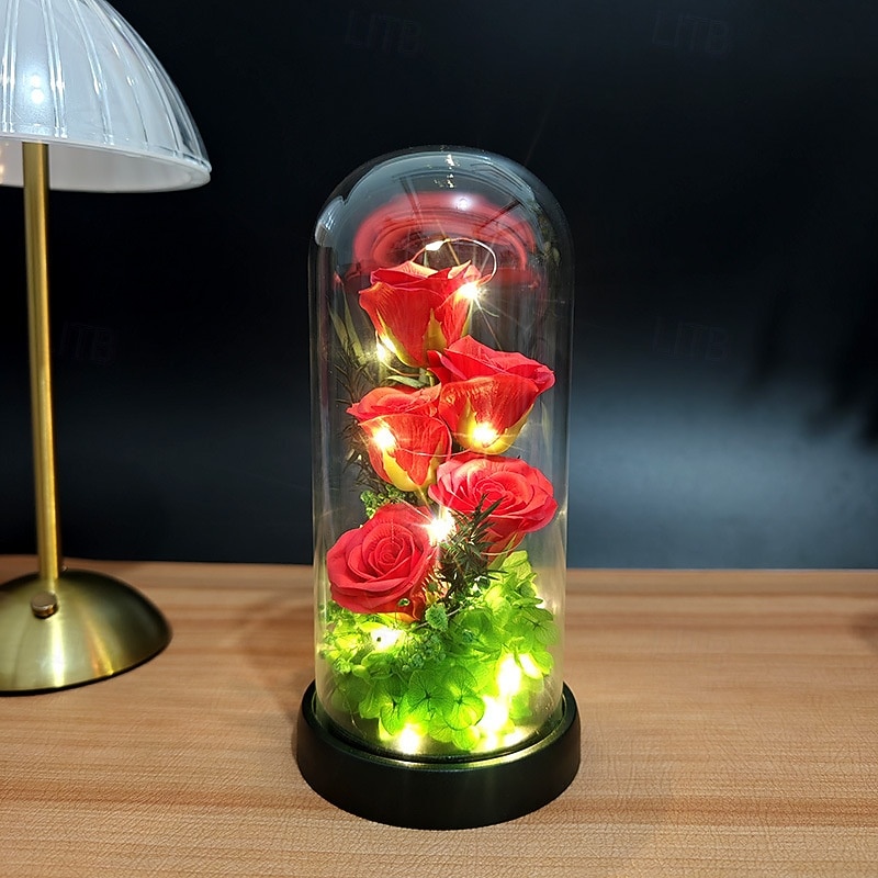 Üveg Rózsa Örökre Örök Kristály Virág Felkeltett Rózsák Üveg Dóm alatt Ajándékok Nőknek Anyának Nagymamának Feleségnek Nővérének 2026 - $17.99 –P2