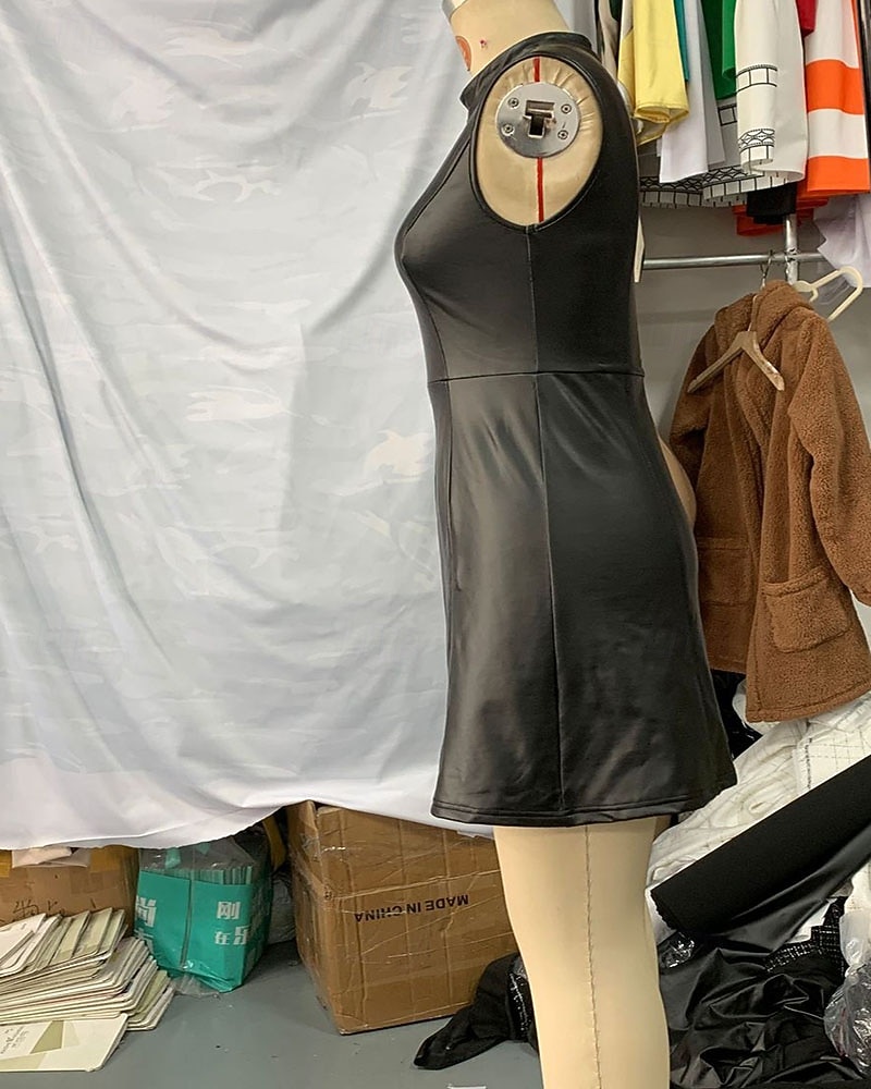 Damskie Sukienka mini Czarna sukienka Elegancja Moda Nowoczesny Codzienny Wyjściowe Weekend Regularny Równina Bez rękawów Wysoki Czarny Wiosna Jesień Zima 2026 - $26.99 –P3