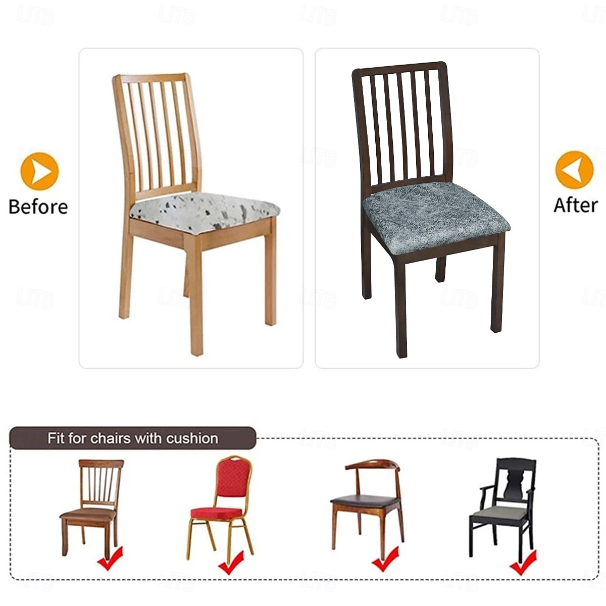 Elastische, wasserdichte Stuhlhussen (1/4/6er-Pack), staubdicht und kratzfest, universeller Stuhlschutz, strapazierfähiger und stilvoller Sitzbezug für Esszimmerstühle und Hocker. 2026 - $8.49 –P5