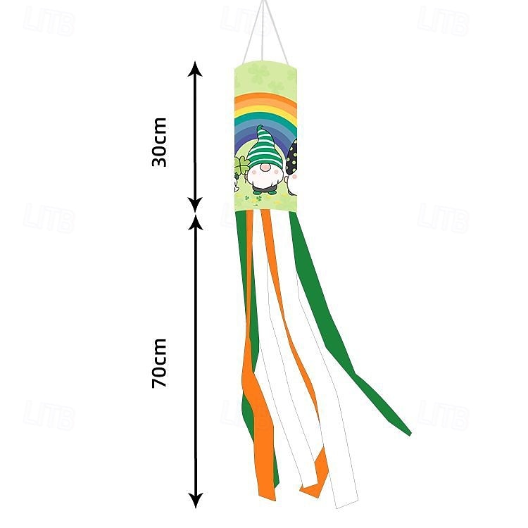 Szent Patrik-napi szélzsák zászló, ír dizájn, Szent Patrik-napi fesztivál dekoráció, színes kültéri szélzsák ünnepi ünneplésre, lóhere &lóhere design. 2026 - $8.99 –P5