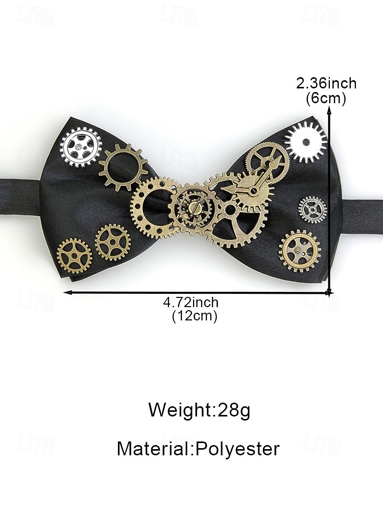 Мужской галстук-бабочка в стиле стимпанк - многоцветный регулируемый полиэстеровый галстук-бабочка для карнавала косплея и тематических вечеринок 2026 - $11.99 –P9