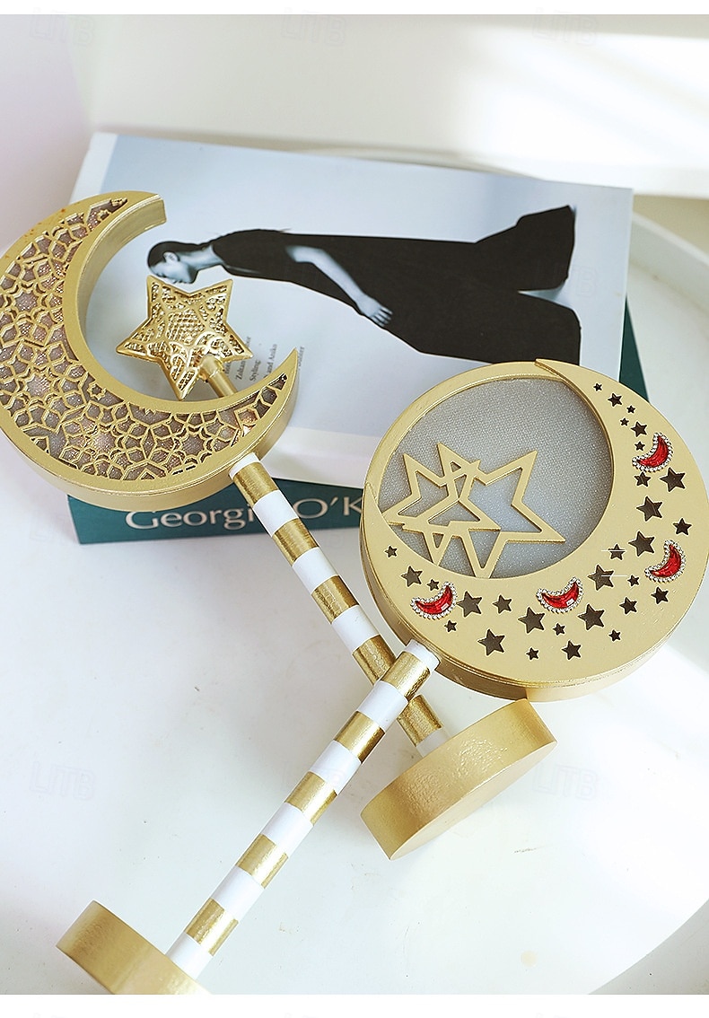 ramadan eid led dekoratív fényjelzés csillag hold vár beltéri hálószoba ünnepi hangulatú függőlámpa aa elemdoboz 30cm magasság 2026 - $13.99 –P3