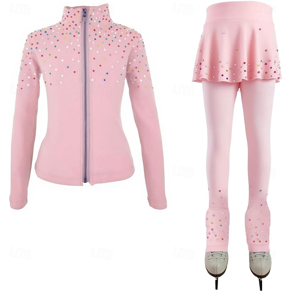 Eiskunstlaufjacke mit Hose, Damen- und Mädchen-Eiskunstlaufbekleidung, blau, dehnbar, Trainings- und Wettkampfbekleidung, wärmend, mit Kristall-/Strasssteinen, langärmlig, Eiskunstlauf 2026 - $182.99 –P5