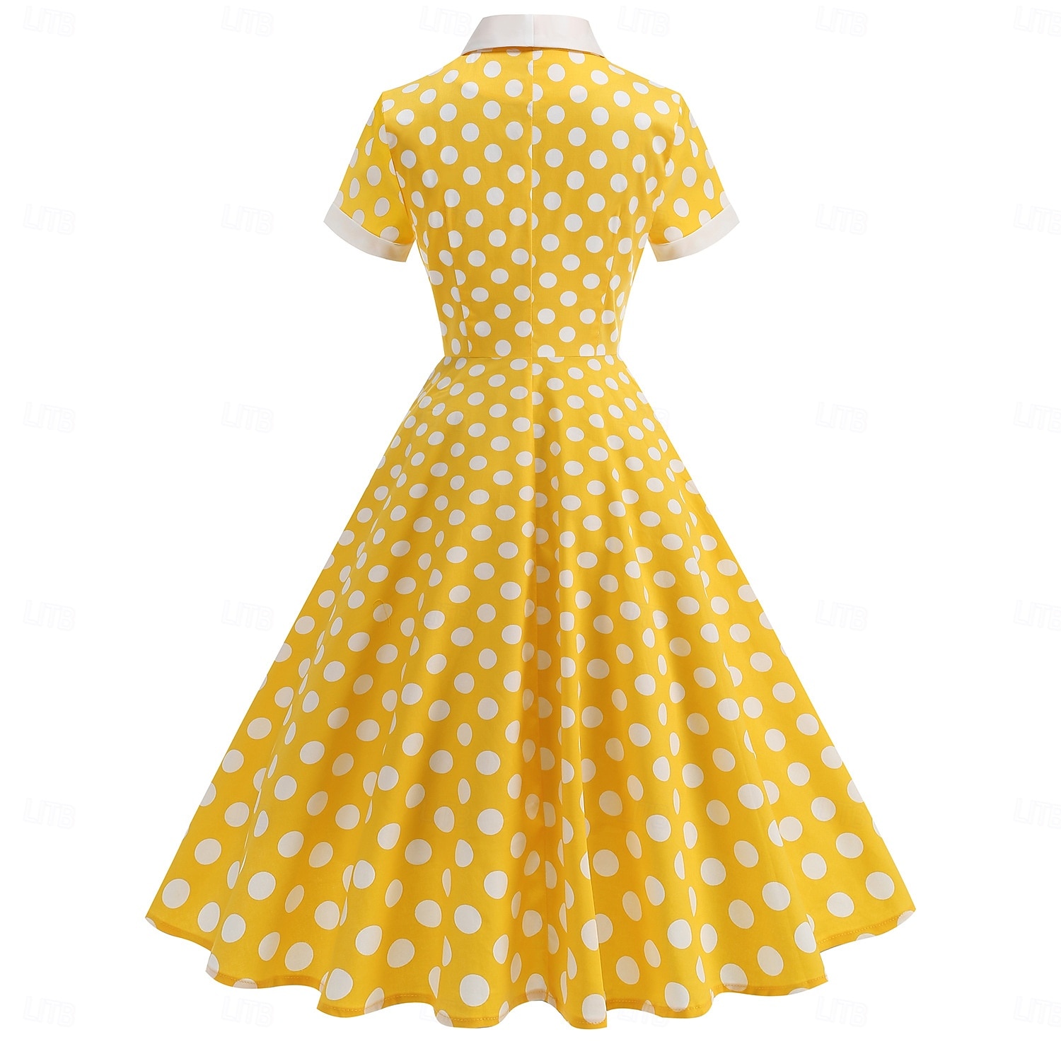 1950-es Retró Rockabilly Déli Swing ruha Flare ruha Rövid ujjú Pöttyös Karcsúsított Jelmez Női Farsang Valentin nap Hétköznapi Hazaérkezés Retro témájú buli Felnőttek Ruha Tavaszi nyár 2026 - $55.99 –P3