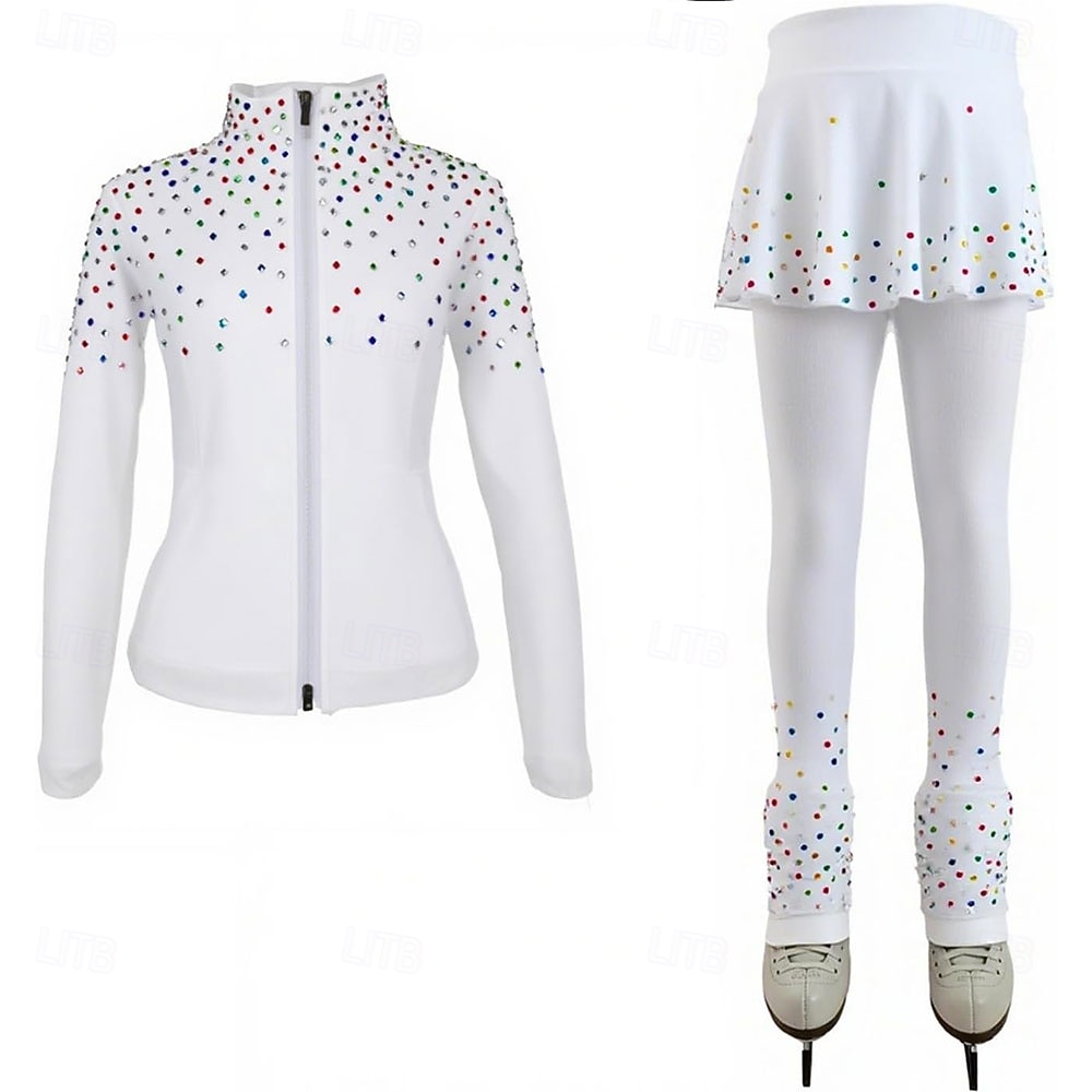 Eiskunstlaufjacke mit Hose, Damen- und Mädchen-Eiskunstlaufbekleidung, blau, dehnbar, Trainings- und Wettkampfbekleidung, wärmend, mit Kristall-/Strasssteinen, langärmlig, Eiskunstlauf 2026 - $182.99 –P10