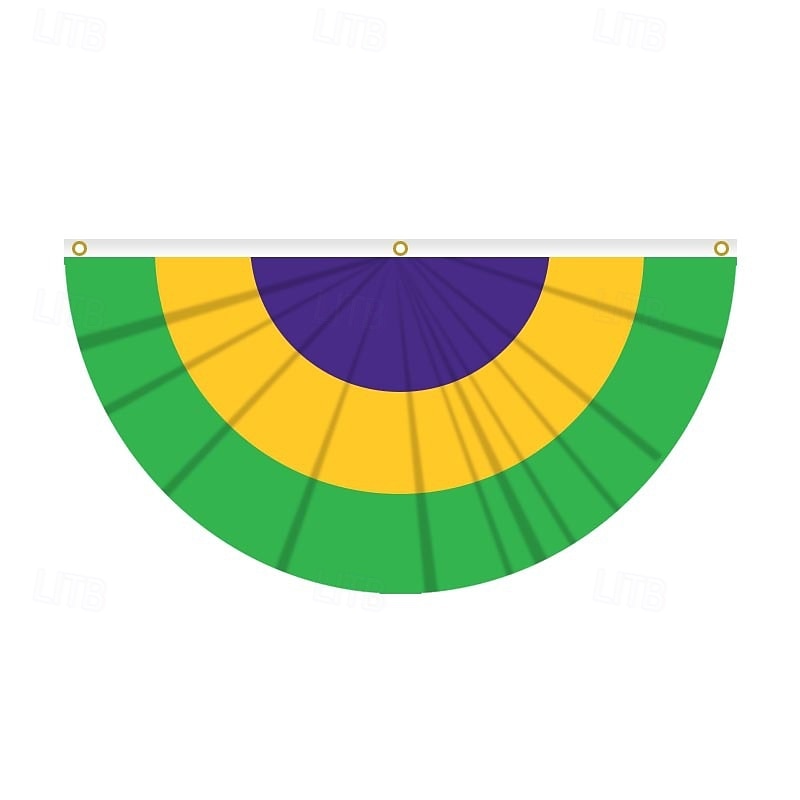 Brazil Carnival Flag, Mardi Gras Half Flag, Carnival Party Decorations, Festive Atmosphere, Colorful Festival Flag for Home, Parade, and Outdoor Event Decor 2026 - $6.99 –P8