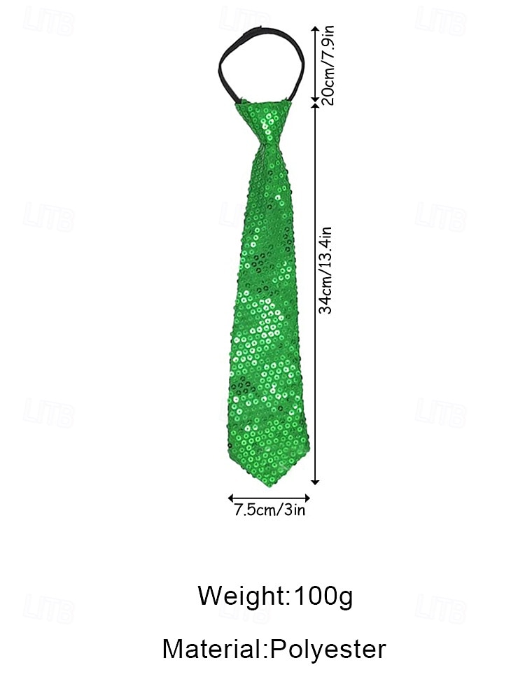 Men's Sequin Polyester Suspenders and Tie Set, Zipper Tie Design, Multiple Colors, Perfect for St. Patrick's Day and Carnival Celebrations 2026 - $18.99 –P9