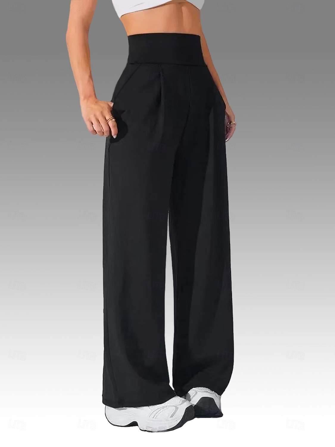 Pentru femei Mărime EU / US Activ Picior Larg Pantaloni Stilat Casual / Sport Lungime totală Talie ÎnaltăPantsHalloween Crăciun Ziua Îndrăgostiților Mată Buzunar Talie elastică Picior Larg Întindere 2026 - $26.99 –P4