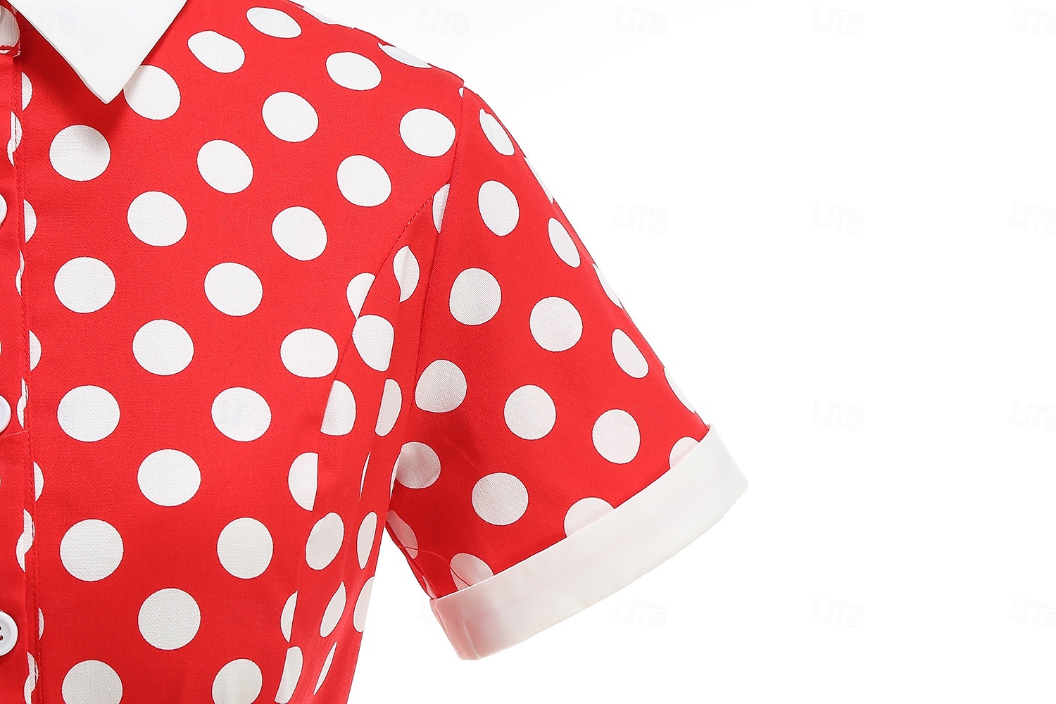 1950er Retro Vintage Rockabilly Knielang Swing-Kleid Ausgestelltes Kleid Kurze Ärmel Tupfen Tailliert und ausgestellt Kostüm Mädchen Karneval Valentinstag Lässig Heimkehr Retro-Mottoparty Kinder Kleid 2026 - $65.99 –P17