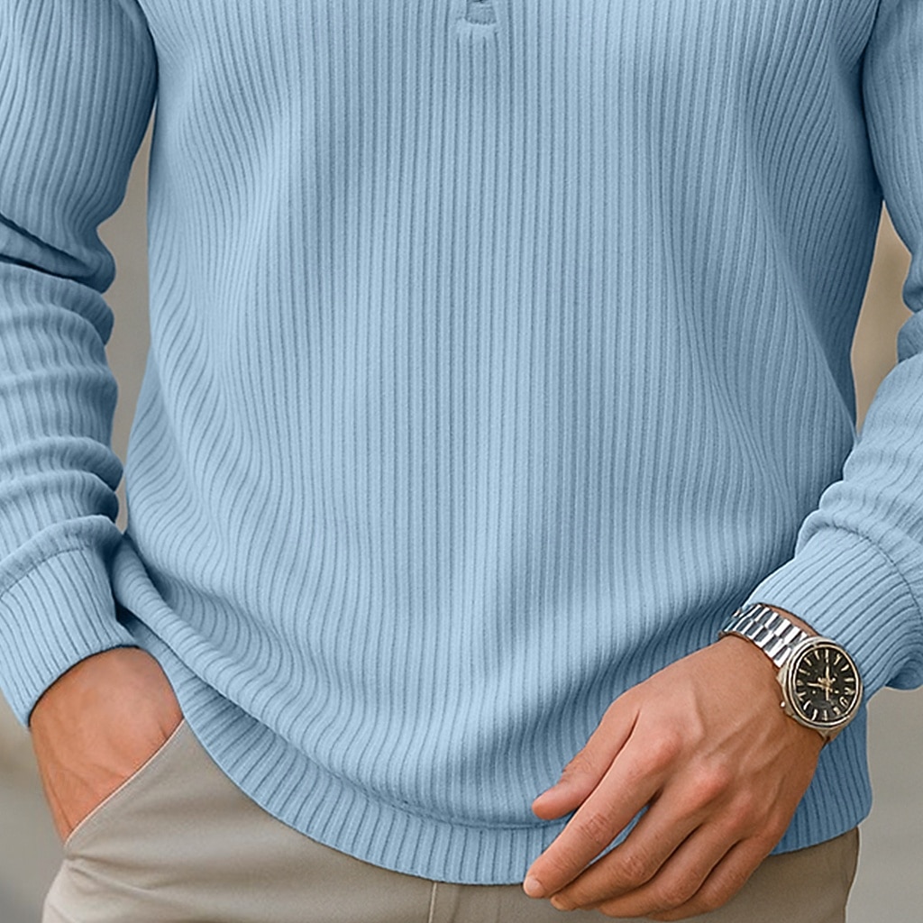 Bărbați Cămasă Corduroy Tricouri polo Casual Stradă Quarter Zip Manșon Lung Modă Modern Culoare solidă Fermoar Cald Toamna iarna Toamnă Primăvara & toamnă Fit regulat Negru Trifoi Albastru Deschis 2026 - $28.99 –P4
