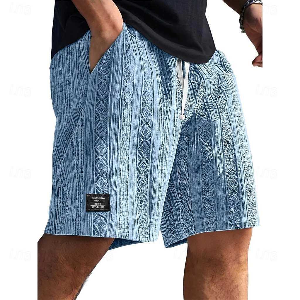 Pánské Letní šortky Plážové šortky Neformální šortky Texturované kraťasy Šňůrky Elastický pas Pevná barva Pohodlné Délka kolen Denní Venkovní Streetwear prázdniny Módní Námořnická modř Khaki Lehce 2026 - $22.99 –P1