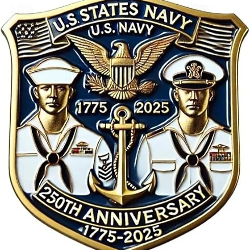 Pachet de 2 insigne comemorative de 250 de ani ale Corpului de Marină și NAVY emblemă militară de corpul marin buton broșă din aliaj pentru veterani cadou pentru colecția de bijuterii pentru veterani 2026 - $21.99 –P1