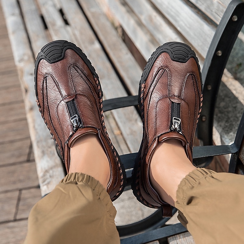 Tênis masculino marrom estiloso – leve, confortável e com design respirável para uso o dia todo, ideal para o dia a dia e eventos casuais. de 2026 por $59.99 –P17