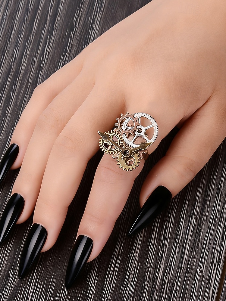 Naisten Mardi Gras steampunk antiikkiseosrataskäyttö ja kelloa käden sormus - monivärinen teollinen lisävaruste karnevaaleille ja pukeutumisjuhliin 2026 - $7.99 –P3