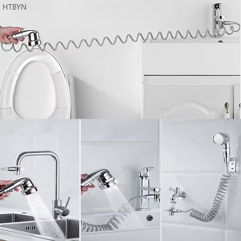 Handheld Shower Head with Adjustable Spray - 304 Stainless Steel Bathroom Faucet Extension, Detachable Hose for Bathtub & Sink, Ergonomic Design for Comfortable Bathing, Durable & Easy to Clean 2026 - $16.99 –P8