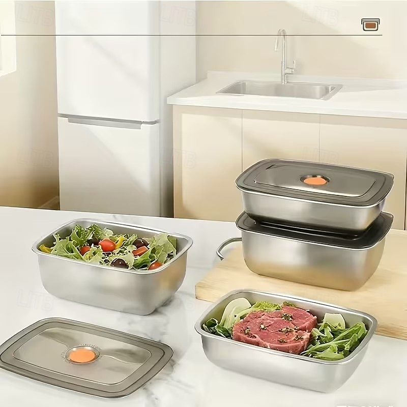 6-delade 50.72oz rostfria matförvaringsbehållare, lunchlådor för kylskåp och frys, hållbart köksförvaringsset 2026 - $35.99 –P9