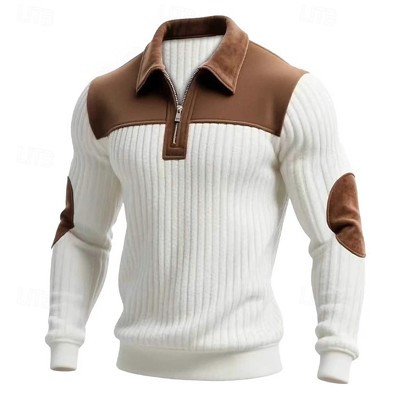 Per uomo Maglia Felpa con cappuccio Felpa con zip corta Maglia a coste Aalbicocca Nero Bianco Verde militare Colletto Mao Semplice Patchwork Testurizzato Casuale Quotidiano Sport & Outdoor Vintage del 2026 a $39.99 –P4