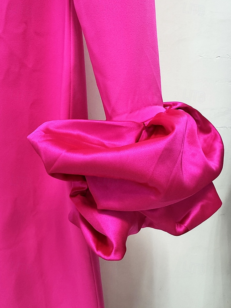 Abito da invitata di matrimonio a colonna di lunghezza fino al pavimento Abiti formali Abito da sera Abito per la madre della sposa a maniche lunghe scollatura alta elegante vintage formale con fiore del 2026 a $137.99 –P5