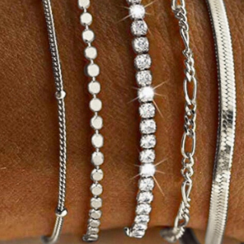 Korálky Klasika Diamant Cikánské Slitina Náramek šperky Stříbrná / Zlatá Pro Denní Dovolená 2026 - $13.99 –P3