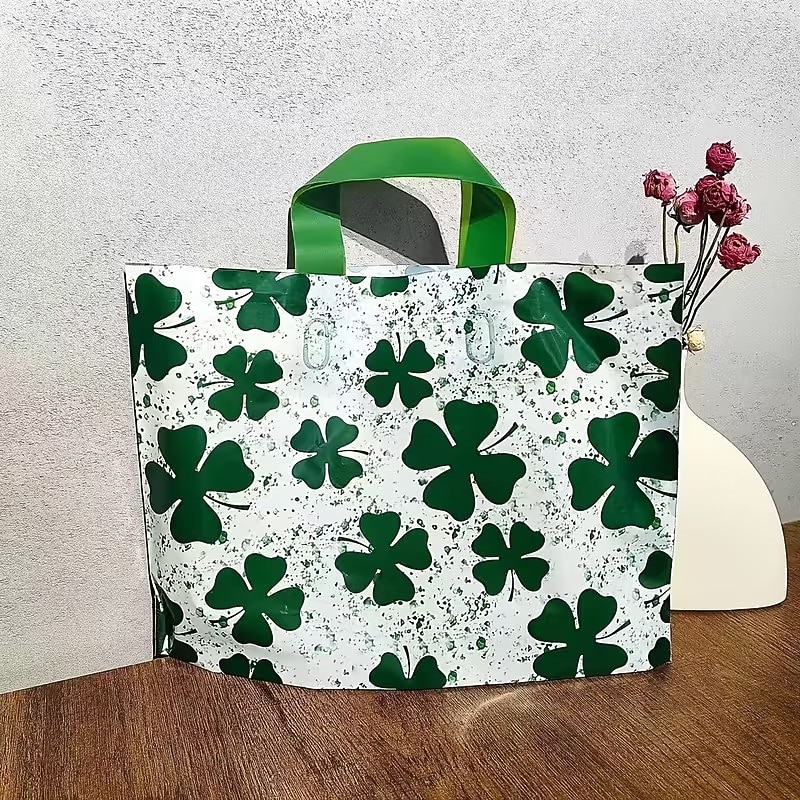 50 шт. подарочных пакетов ко Дню Святого Патрика пакеты на тему трилистник многоразовые сумки для одежды покупок Дня Святого Валентина Дня Богинь Дня Матери утолщённые зелёные сумки 2026 - $15.99 –P4