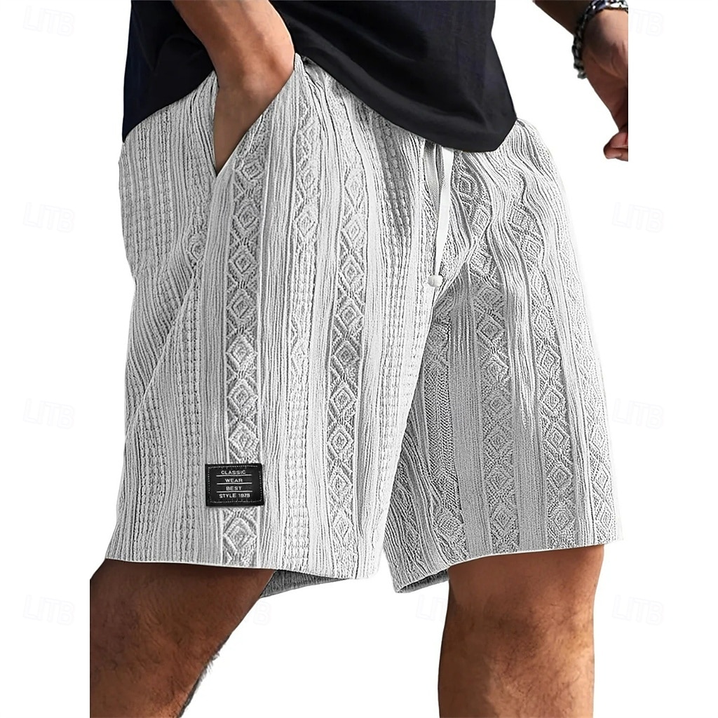 Pánské Letní šortky Plážové šortky Neformální šortky Texturované kraťasy Šňůrky Elastický pas Pevná barva Pohodlné Délka kolen Denní Venkovní Streetwear prázdniny Módní Námořnická modř Khaki Lehce 2026 - $22.99 –P4