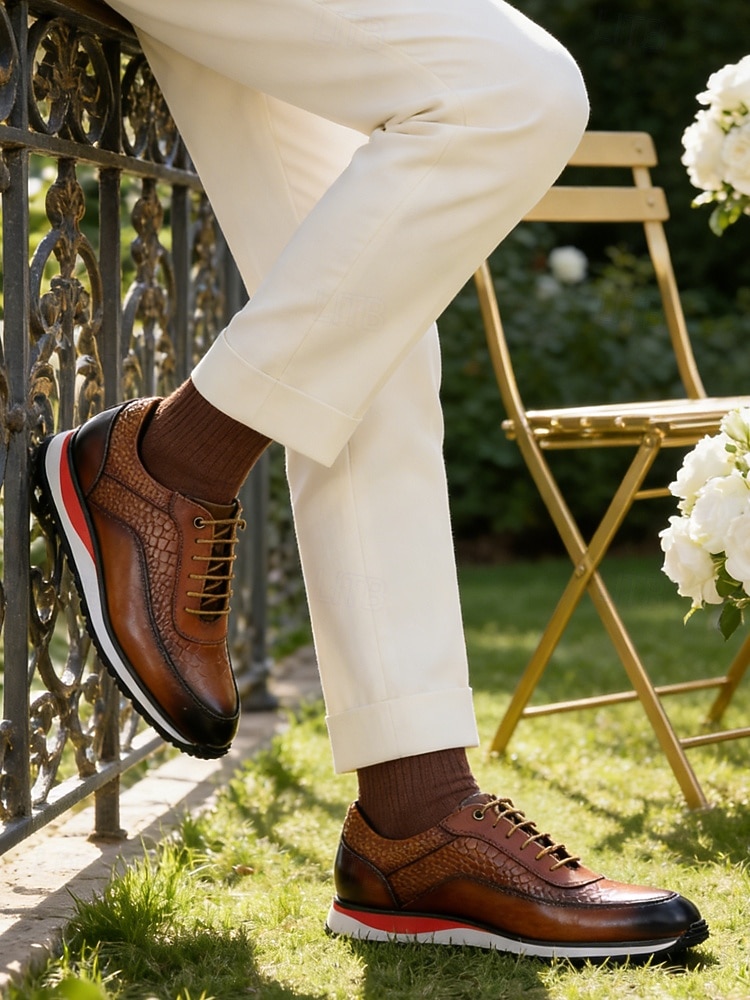 Tênis casuais masculinos pretos e vermelhos para casamento – design esportivo elegante com ajuste confortável, ideal para convidados de casamento, casamentos na praia e celebrações informais. de 2026 por $94.99 –P2
