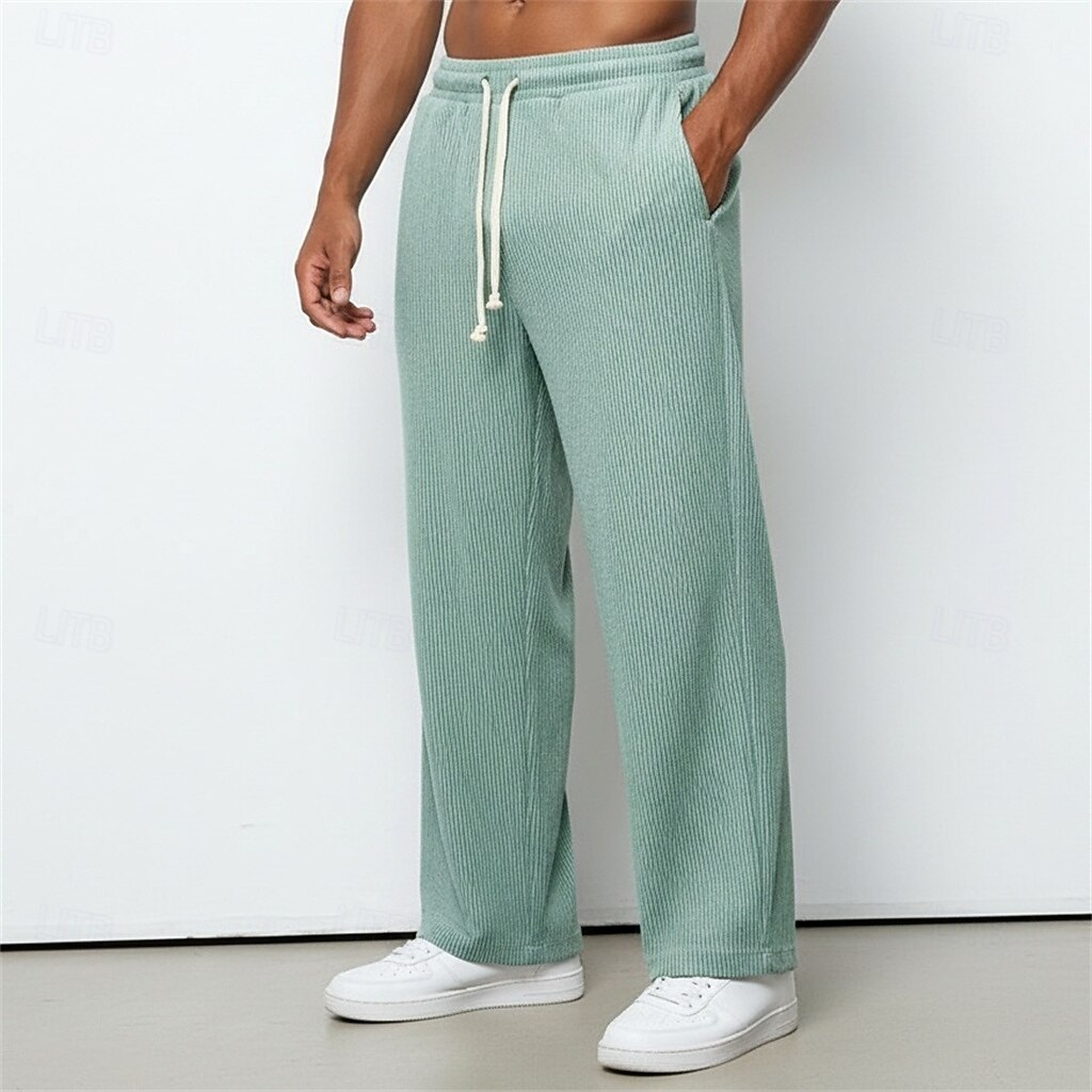 Per uomo Pantaloni da tuta Pantaloni da Tuta a Gamba Larga Pantaloni Pantaloni in velluto a coste Pantaloni casual Coulisse Elastico in vita Semplice Comodità Traspirante Lunghezza intera Casuale del 2026 a $22.99 –P7