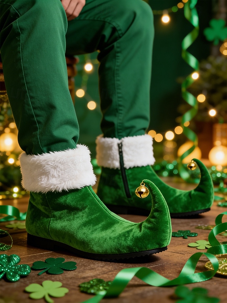 Mocasines de terciopelo verde esmeralda para hombre: elegantes zapatos sin cordones para el Día de San Patricio: calzado de fiesta elegante y cómodo. 2026 - $46.99 –P4