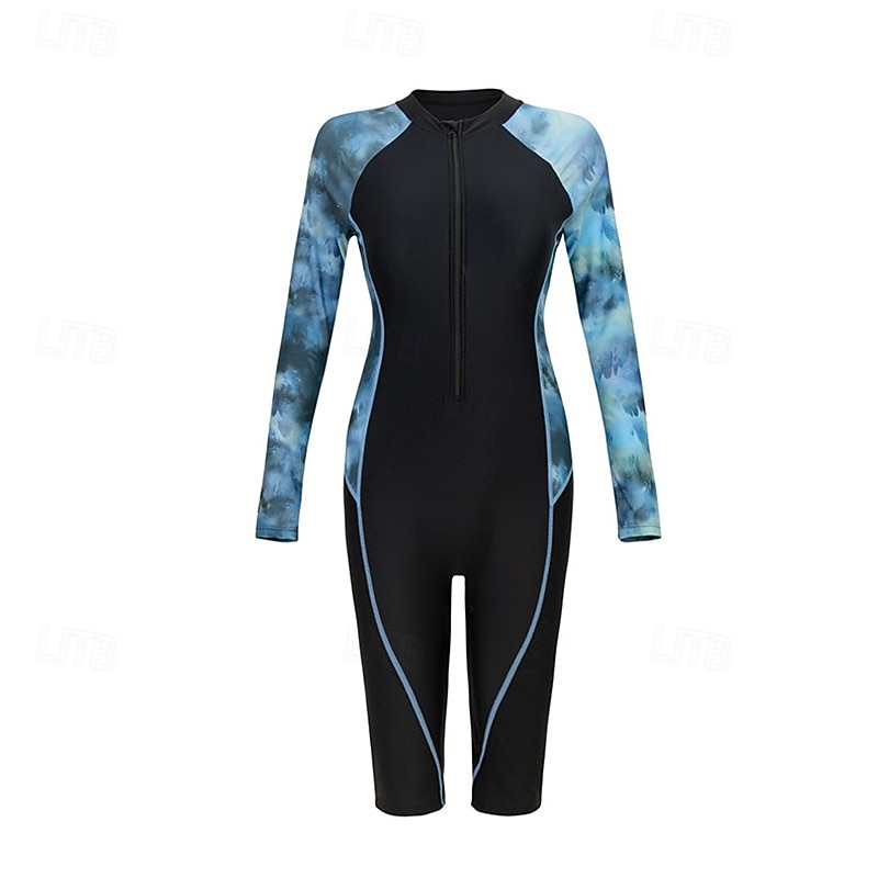Pentru femei Bariere Iritatie Costum de baie One Pieces Grafic Peteci Inchide fermuarul Protecție UV Înaltă Elasticitate Manșon Lung Costume de Baie Surfing Scufundare Snorkeling Primăvară 2026 - $30.99 –P6