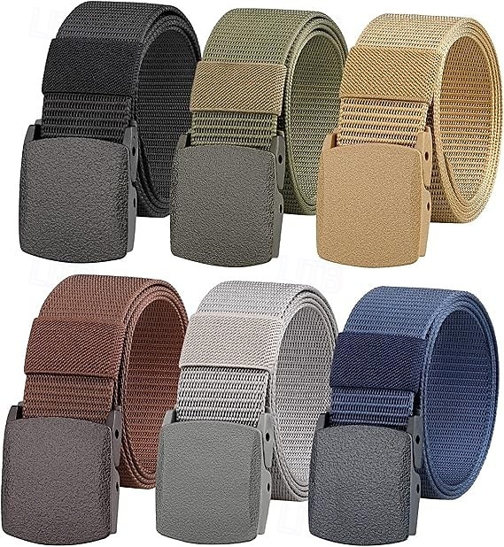 Centură tactică din nailon cu cataramă nemetalică și nemagnetică, pachet de 6, cu cataramă din plastic și chingă din pânză fără metal, potrivită pentru utilizare în exterior 2026 - ZAR R354.2 –P1