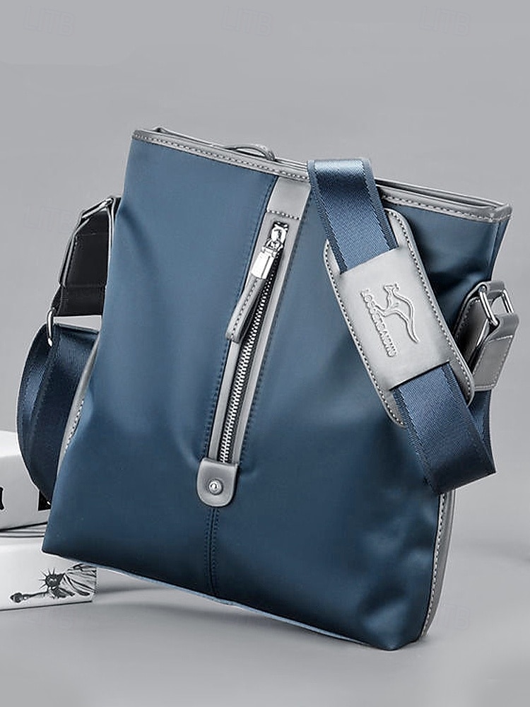 borsa a tracolla impermeabile in tessuto Oxford da uomo – grande capacità, design multitasche, disponibile in blu e nero del 2026 a $19.99 –P5