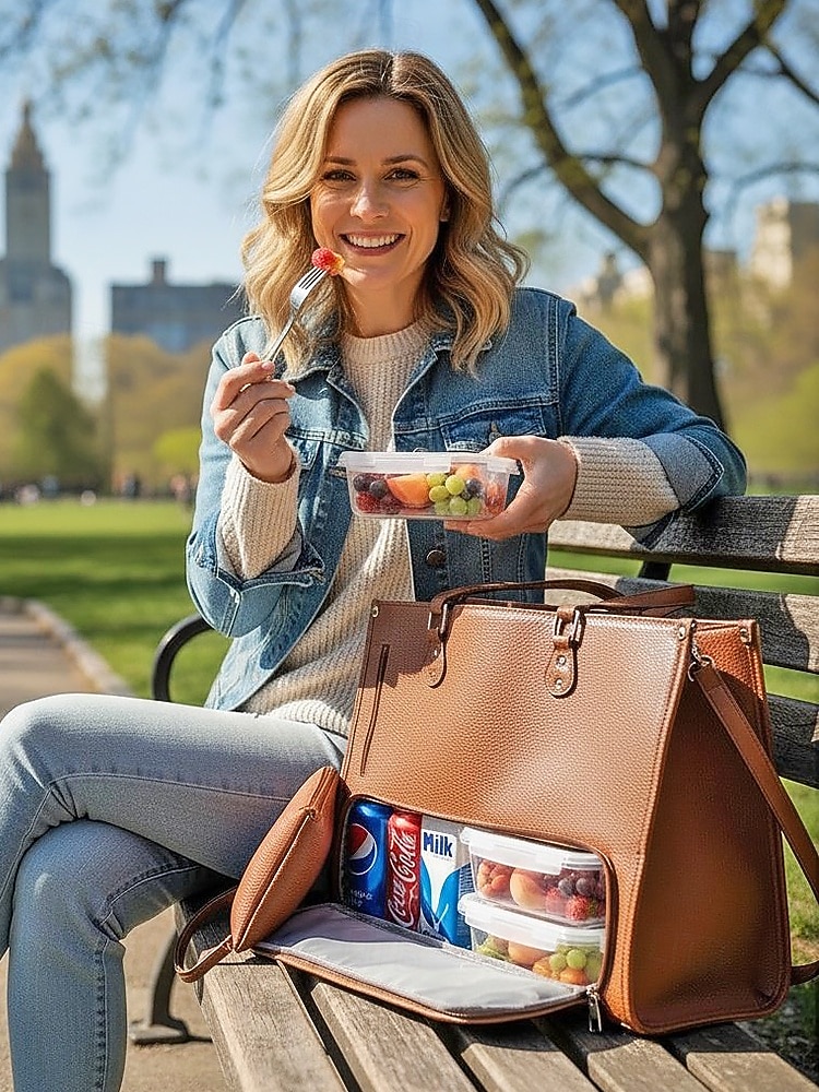 Women's Faux Leather Tote Bag with Adjustable Shoulder Strap, Large Capacity, Waterproof, Multiple Colors - Perfect for Weekend Getaways and Daily Commute 2026 - $42.99 –P1