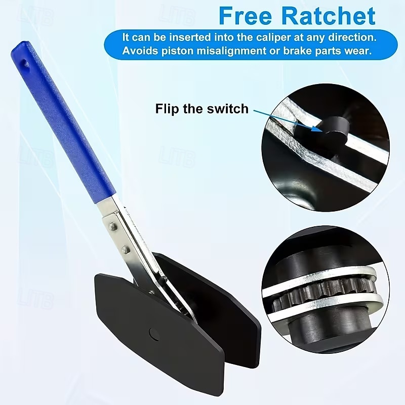 360 fokos racsnis kulcs 2 acéllemezzel, dugattyús expanderrel autó féknyergekhez - ideális egy-/kétdugattyús négydugattyús fékbetétekhez, ipari kéziszerszámkészlet, fém anyag, összeszerelést nem 2026 - $21.99 –P10