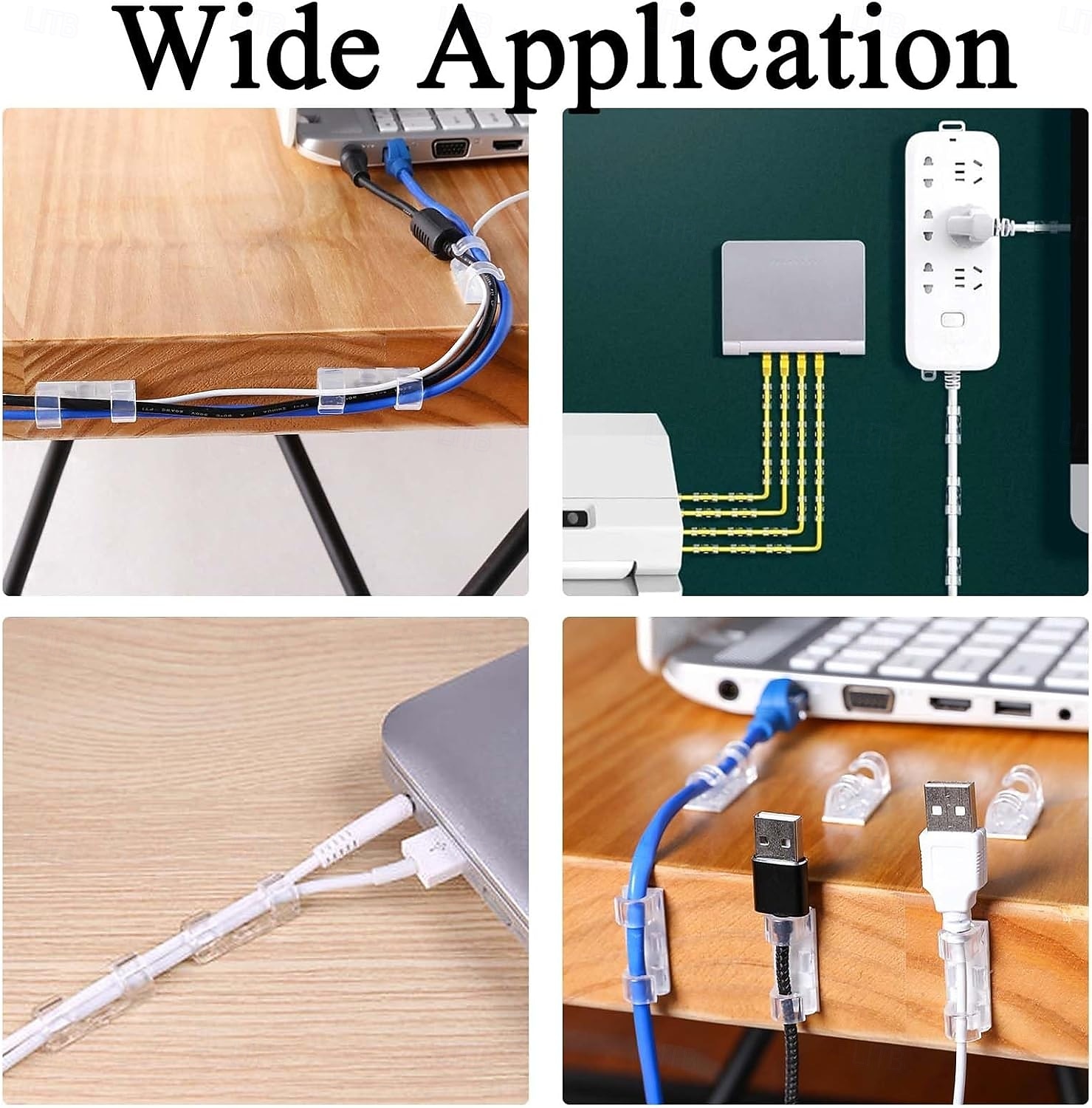 80 clips de câble (petits) &(grand format), serre-câbles adhésifs de finition pour fixation murale (TV, PC, ordinateur portable), clips de gestion de câbles, clips pour éclairage extérieur de 2026 ? $15.99 –P4