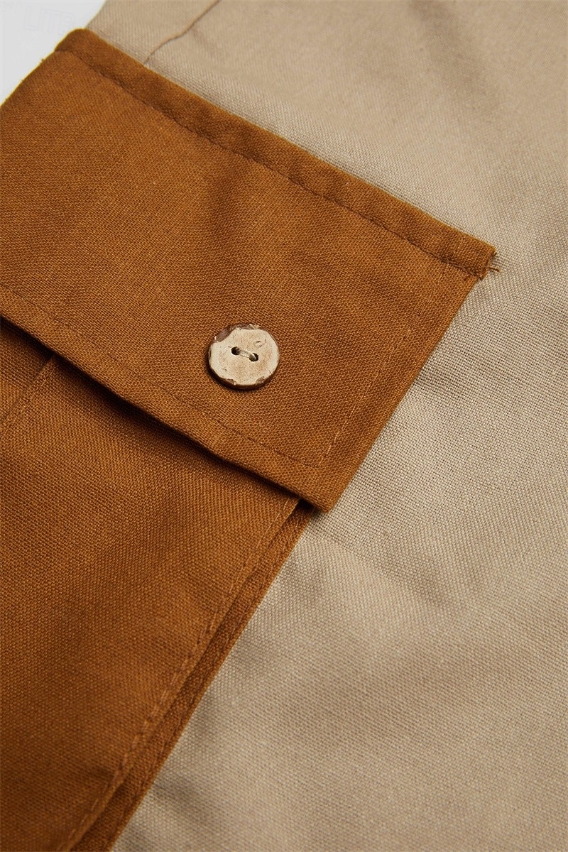 Per uomo Pantaloncini cargo Shorts Shorts di Lino Pantaloncini Estivi Shorts da Spiaggia Patchwork Tasca Blocco di colori Comodità Traspirante Lunghezza al ginocchio Casuale Quotidiano Ferie Vacanza del 2026 a $25.99 –P13