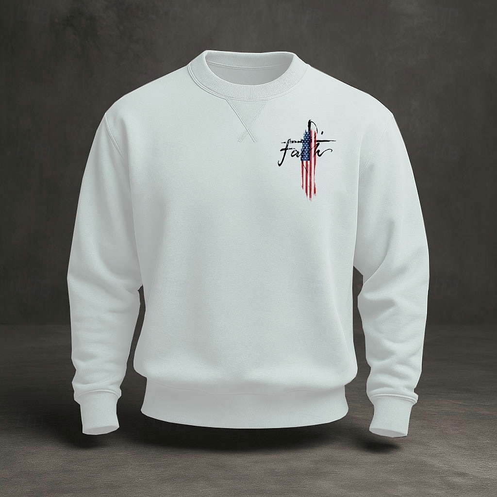 2026年 アメリカ建国250周年 男性用 スウェットシャツ クルーネック ブルー ライトブルー ブラック ホワイト イエロー 冬 春 & 秋 デザイナー S M L XL 2XL 3XL  コレクション – $31.99 –P8