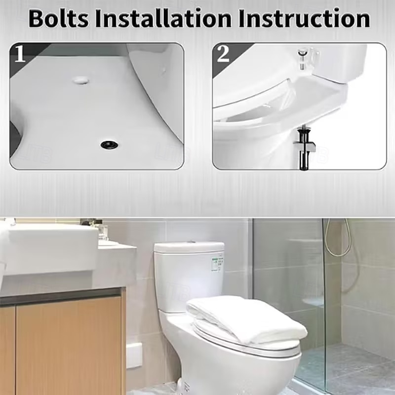 4 stk. kraftig toalettsetefesteboltsett, universelt toalettseteskrueutskiftningssett, toalettseteboltsett for enkel installasjon, festedel for toalettsetetopp 2026 - $15.99 –P3