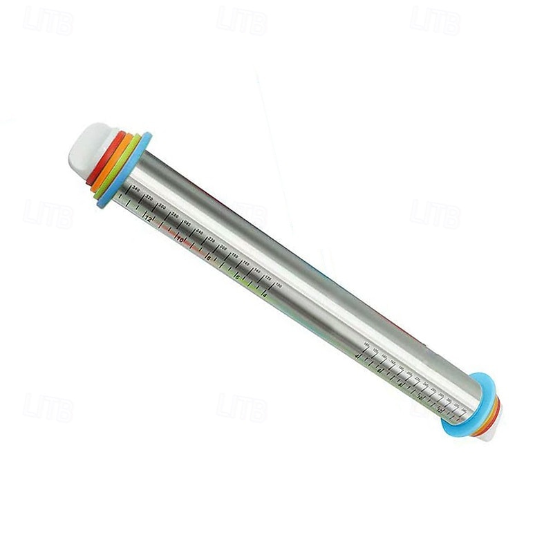 Deegroller met verstelbare dikte en mat, roestvrijstalen deegroller met maatverdeling, verstelbare dikte voor het bakken, inclusief mat en deegset voor gemakkelijk uitrollen. 2026 - $26.99 –P14