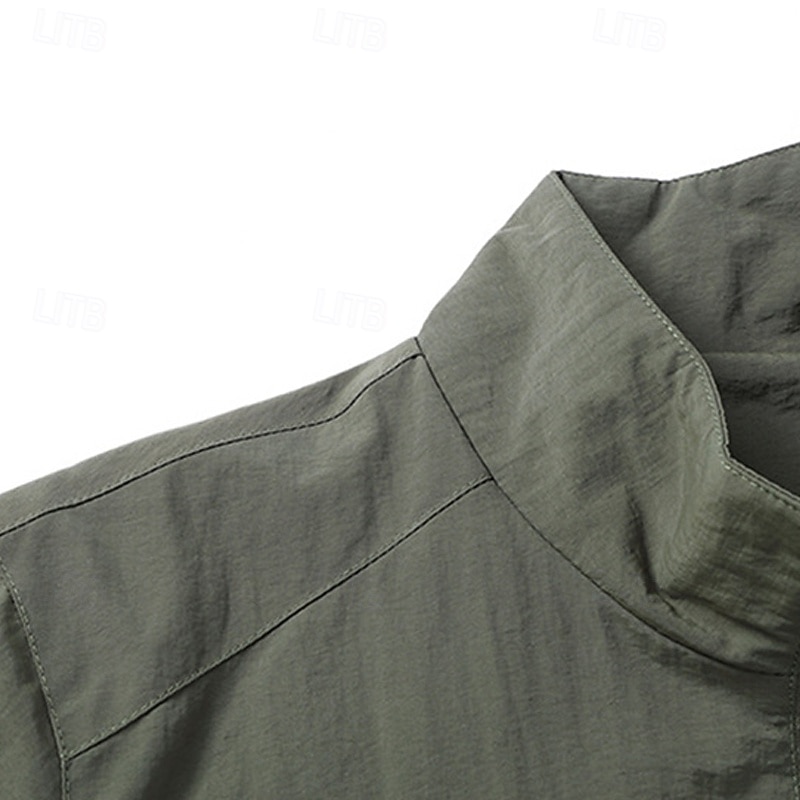 Per uomo Giacca Leggera Giacca Casual Casuale Quotidiano Sport Tasca Primavera Autunno Semplice Streetwear Elegante Collo alla coreana Regolare Nero Blu marino Cachi Verde militare Grigio scuro Giacca del 2026 a $34.99 –P8