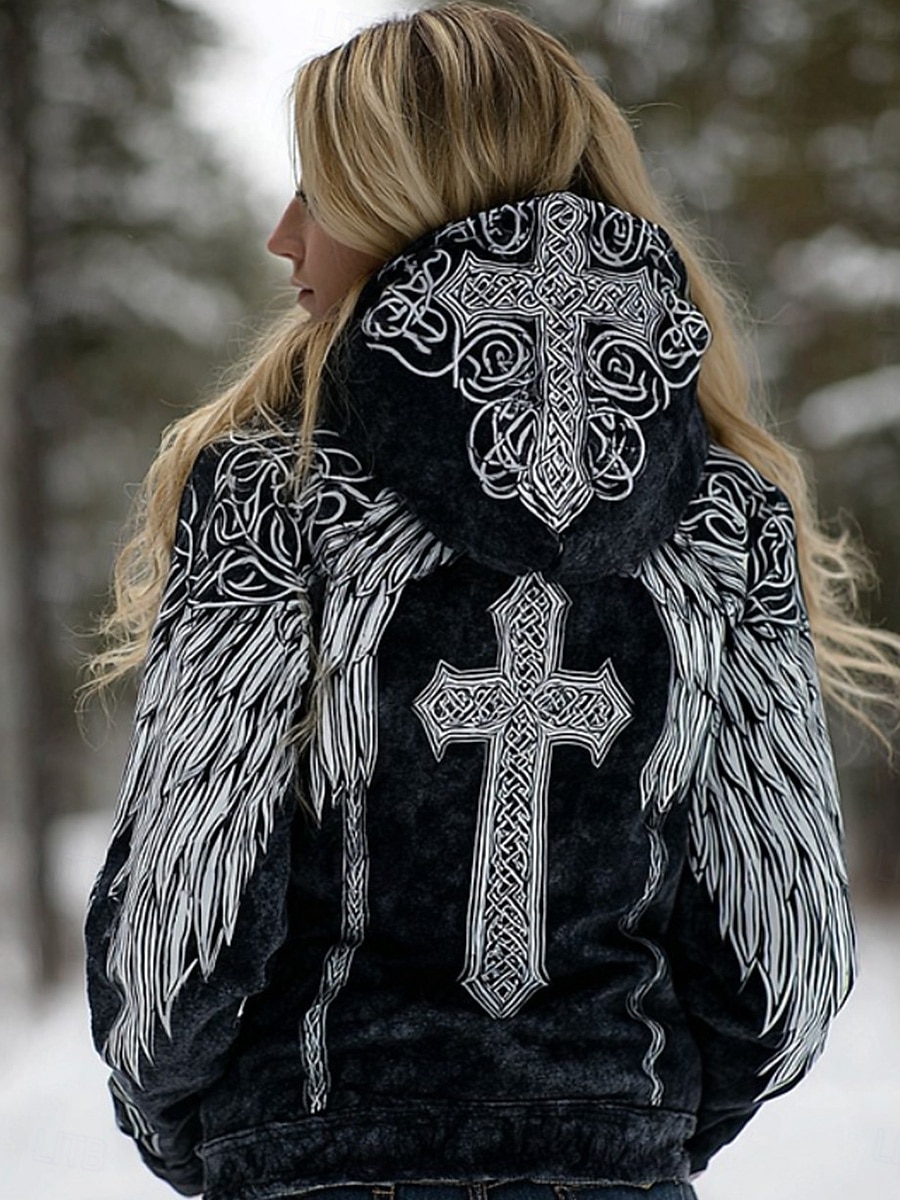 Per donna Felpa con cappuccio Patchwork Stampato Tasca Frontale Grafico Geometrico Tribale Vintage Casual Boho Manica Lunga Con Cappuccio Top Regolari Casuale Streetwear Abbigliamento Quotidiano Nero del 2026 a $32.99 –P1