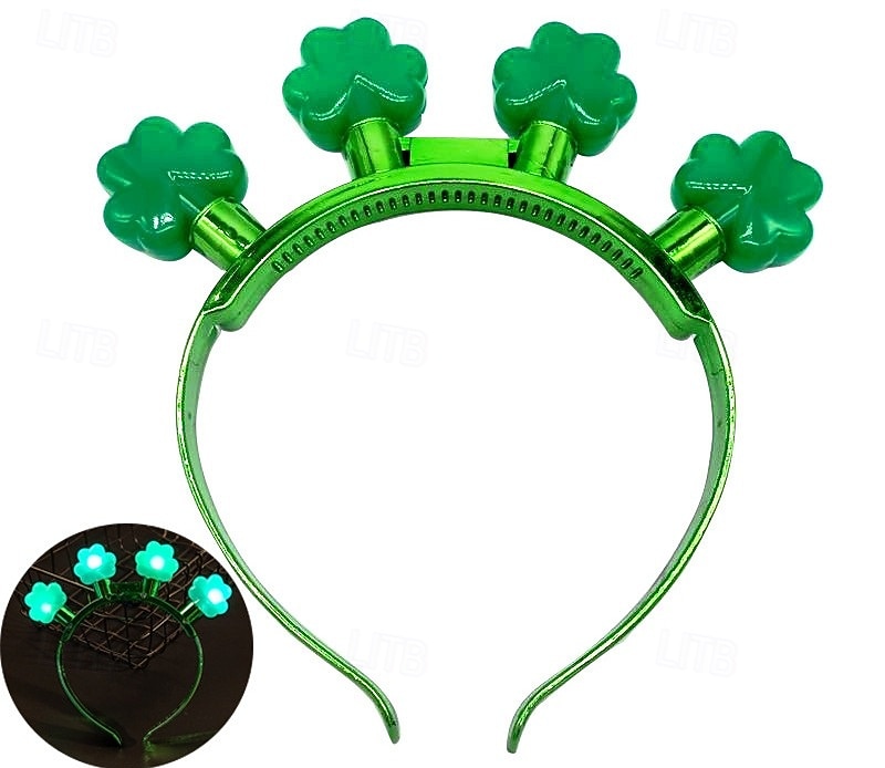 fascia per capelli con luci per il giorno di San Patrizio, cappelli con trifoglio, decorazioni per il giorno di San Patrizio del 2026 a $16.49 –P2