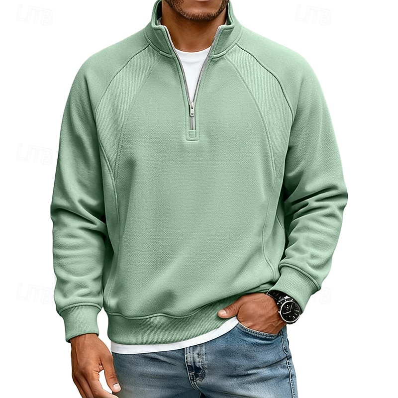 Per uomo Maglia Felpa con cappuccio Felpa con zip corta Rosso bordeaux Nero Verde chiaro Verde militare Blu marino Colletto Mao Semplice Patchwork Casuale Quotidiano Sport & Outdoor Streetwear Cool del 2026 a $28.99 –P8